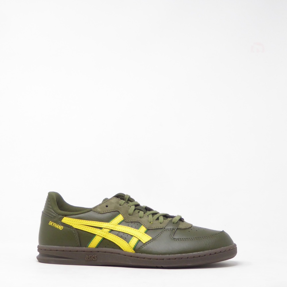 Asics Mens Skyhand OG Sneakers Olive Green Tai Chi Yellow 1203A451 Size 8